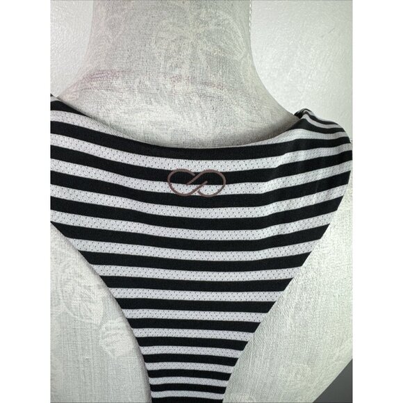 Calia Women's M Racerback Chiffon Lined Tank B&W Striped EUC - Picture 8 of 15
